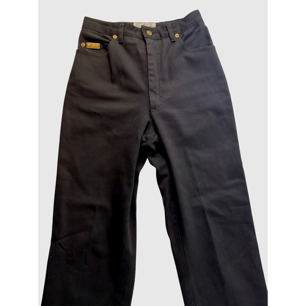 St. John Black Signature Jeans 8 Womens High Rise Straight Leg Gold‎ Hardware
